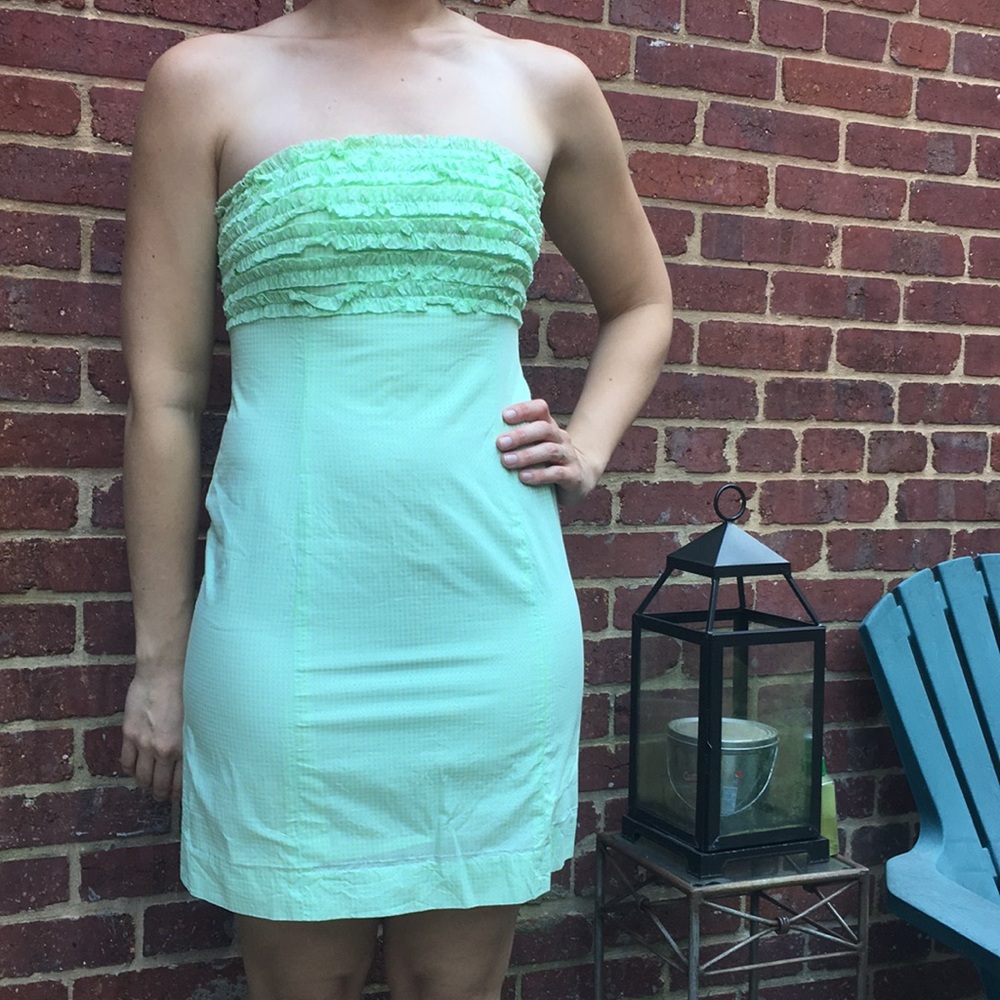 Lilly Pulitzer Gingham Tie-back Strapless Dress